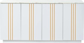 Aparador para sala de estar com 4 portas, Branco | AOSOM Portugal