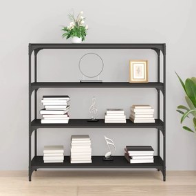 Estante 100x33x100 cm derivados madeira e aço preto