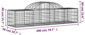 Cestos gabião arqueados 10pcs 200x50x40/60 cm ferro galvanizado