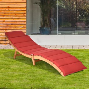 Espreguiçadeira de jardim dobrável com apoio de cabeça Almofada dupla face Assento almofadado para relvado, pátio e quintal 190 x 55 x 52 cm