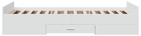 Estrutura de cama c/ gavetas 100x200cm derivados madeira branco