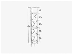 Estante Remo – Preto – 30,5 cm x 33 cm x 160 cm
