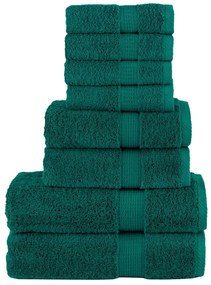 vidaXL 8pcs Conjunto toalhas banho premium SOLUND 600 gsm verde