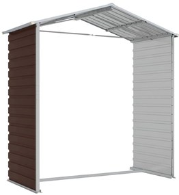 Abrigo de jardim 191x130x198 cm aço galvanizado castanho