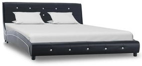 vidaXL Estrutura de cama 140x200 cm couro artificial preto