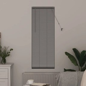 Persiana de Janela com cortinas Manual Prata 80 x 130 cm Alumínio