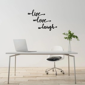 Acessório Decorativo de Parede Live Love Laugh – Preto – 60 x 60 cm