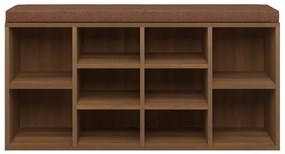Banco sapateira 103x30x48cm derivados madeira carvalho castanho