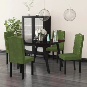 vidaXL Cadeiras de jantar 4 pcs veludo verde-escuro