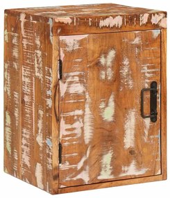 vidaXL Mesa-de-cabeceira Castanho Madeira recuperada maciça