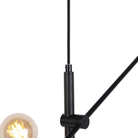 Candeeiro suspenso industrial preto e latão 78 cm 6 luzes - Sydney Industrial