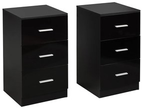 2 Peças de armários escritório de arquivo com 3 gavetas para folhas, documentos e pastas de escritório em 37,1 x 34,2 x 66,5 cm preto