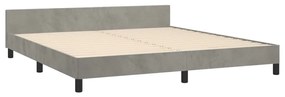 Estrutura de cama c/ cabeceira 160x200 cm veludo cinzento-claro