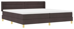 Cama Box Marrom Escuro e Branco 200 x 200 cm Tecido