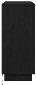 Sideboard com LED Carvalho Preto 90x32x75 cm Madeira de Engenharia