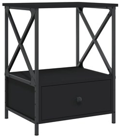 Mesas de cabeceira 2 pcs 50x41x65 cm derivados de madeira preto