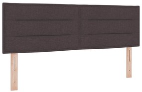 Cama Box Spring com Colchão Marrom Escuro 140x200 cm Tecido