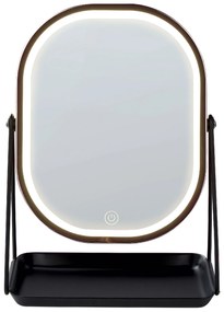Espelho de maquilhagem rosa dourado com LED 20 x 22 cm DORDOGNE Beliani