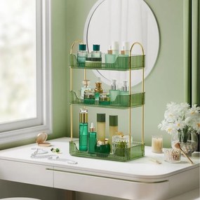 Organizador de maquilhagem para toucador – ideia para presente, verde claro