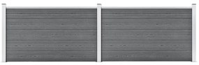 Painel de vedação para jardim 353x106 cm WPC cinzento