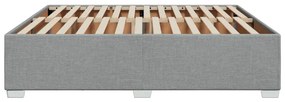 Estrutura de cama sem colchão 180x200 cm tecido cinzento-claro
