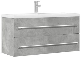 vidaXL Armário lavatório 100x38,5x48 cm contraplacado cinzento cimento