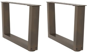Pés para mesa de centro em formato de V, 2 peças, aço natural, 50x(30-