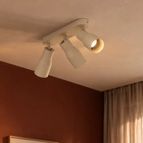 Foco de teto arredondado bege GU10 50mm 3-luzes - Stanley