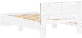 Estrutura de cama com cabeceira e luzes LED 100x200 cm branco