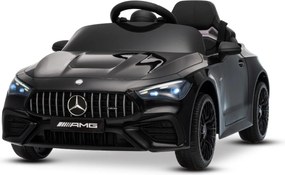 Carro elétrico para crianças Mercedes CLE 12V bateria de lítio, luzes LED, comando remoto de 2,4 GHz, ligação Bluetooth, licença ORIGINAL Preto