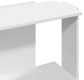 Estante de 3 camadas 60x30x80 cm madeira trabalhada branco
