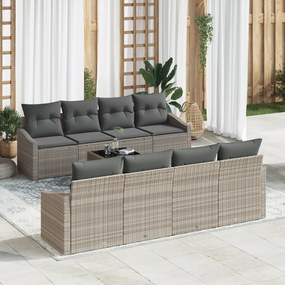 Conjunto de Sofás para Jardim de 7 peças com Almofadas Cinza Claro Rat