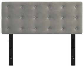 Cabeceira Cinza Claro 100x5x78/88 cm Veludo