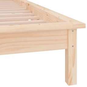 Estrutura de cama c/ LEDs 90x200 cm madeira maciça