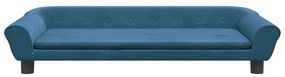 Sofá infantil 100x50x26 cm veludo azul
