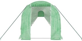 Estufa com estrutura de aço 48 m² 24x2x2 m verde