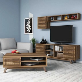 Conjunto de Mobiliário de Sala Ayla – Cor Nogueira – Várias Medidas