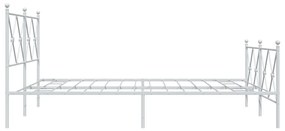 Estrutura de cama com cabeceira e pés 150x200 cm metal branco