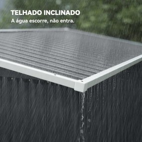 Abrigo de Jardim Exterior 2,7 m² 234x132x185 cm com Três Portas Fechadura e Grelhas de Ventilação Cinzento