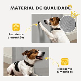 PawHut Barreira para Cães Retráctil 0-140 cm Porta para Cães Pequenos