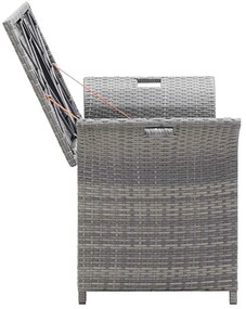 Banco de arrumação com almofadão 138 cm vime PE cinzento