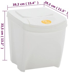 Caixotes do lixo empilháveis 4 pcs 100 L polipropileno branco