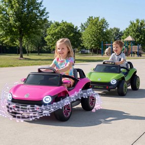 Carrinho Elétrico para Crianças 1 a 5 anos, 107,5 x 56 x 47,5 cm, com Controlo Remoto, Rosa