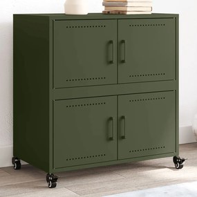 vidaXL Aparador 68x39x72 cm aço verde-azeitona