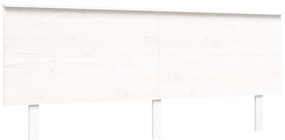 Estrutura de cama com cabeceira 200x200cm madeira maciça branco