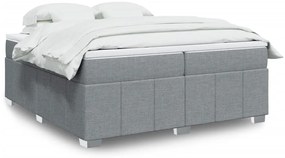 vidaXL Cama com molas/colchão 200x200 cm tecido cinza-claro