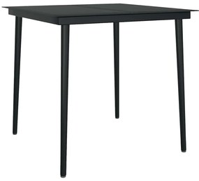 Conjunto jantar jardim 3 peças almofadas vidro vime PE castanho