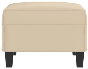 Apoio de pés 70x55x41 cm tecido de microfibra cor creme