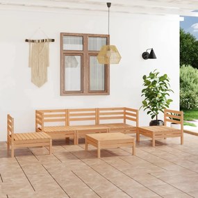 vidaXL 6 pcs conjunto lounge de jardim pinho maciço
