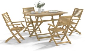 Conjunto de jantar p/ jardim 5 pcs madeira de acácia maciça